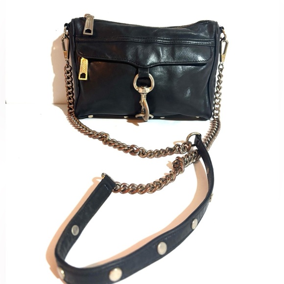 Rebecca Mankoff,  Black crossbody Leather Chain Strap Bag - Picture 3 of 5